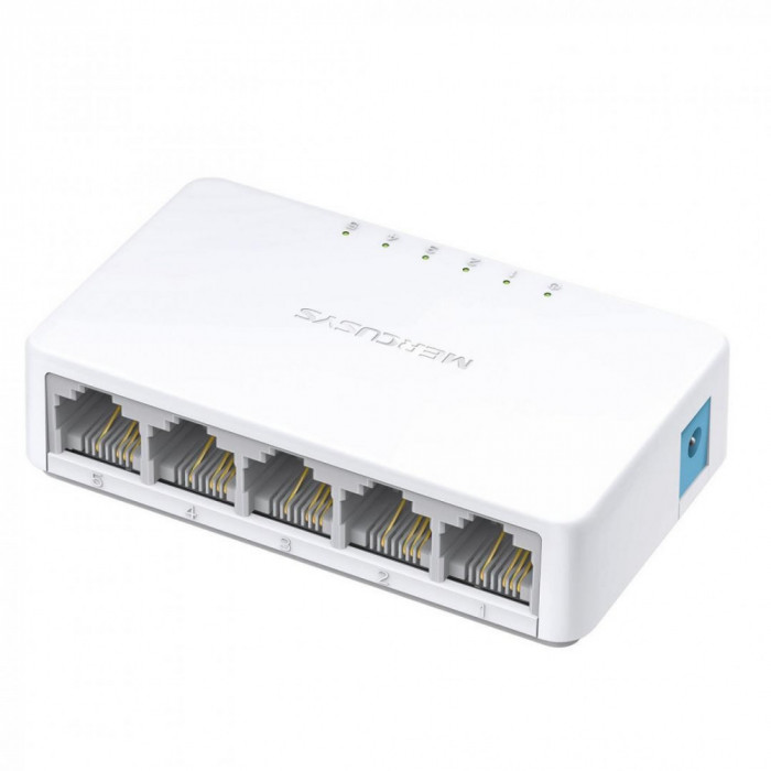 Mercusys desktop switch 5-port 10/100 mbps ms105 5x 10/100mbps ports auto-negotiation auto-mdi/mdix ieee 802.3 ieee