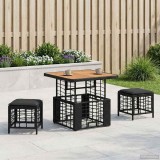 vidaXL Set de masă pentru grădină cu pernă 3 pcs Negru și Gri 42026758