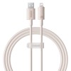 Baseus - Data Cable Habitat Series (P10360200421-01) - USB to Lightning, 480Mbps, 2.4A, 2m - Wheat Pink