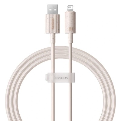 Baseus - Data Cable Habitat Series (P10360200421-01) - USB to Lightning, 480Mbps, 2.4A, 2m - Wheat Pink foto