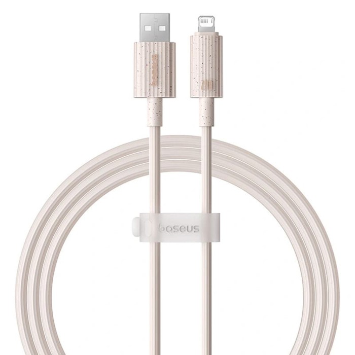 Baseus - Data Cable Habitat Series (P10360200421-01) - USB to Lightning, 480Mbps, 2.4A, 2m - Wheat Pink
