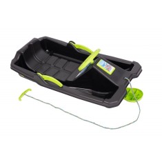 Sanie copii Marmat Niko cu manere, frana si volan - Negru