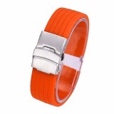 Curea de silicon orange cu inchidere deployant 16mm 18mm 20mm 22mm 24mm WZ862, Time Veranda