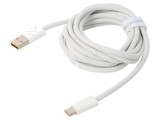 Cablu USB 2.0 A la C 2m alb textil 100W