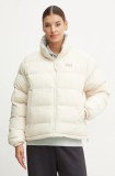 Helly Hansen geaca cu doua fete femei, culoarea bej, de iarna, oversize