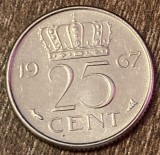C50 - Moneda foarte veche - Olanda - 25 centi - 1967