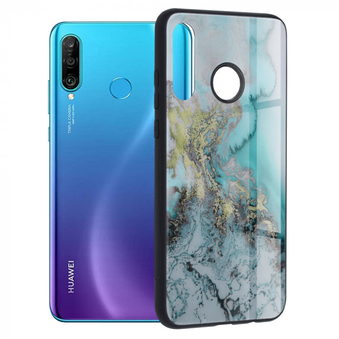 Husa pentru Huawei P30 lite / P30 lite New Edition, Techsuit Glaze Series, Blue Ocean