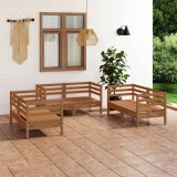 VidaXL Set mobilier de grădină, 6 piese, maro miere, lemn masiv de pin