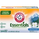 Șervețele parfumate pentru uscător Arm &amp;amp; Hammer Essentials Mountain Rain, antistatice, 144 buc