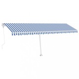Copertina automata cu senzor vant&amp;LED, albastru/alb, 600x300 cm
