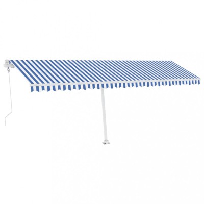 Copertina automata cu senzor vant&amp;amp;LED, albastru/alb, 600x300 cm foto