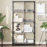 vidaXL Raft Carti Gri Sonoma 78.5x33x153cm Lemn Prelucrat Biblioteca Dulap 8 Compartimente Stil Industrial