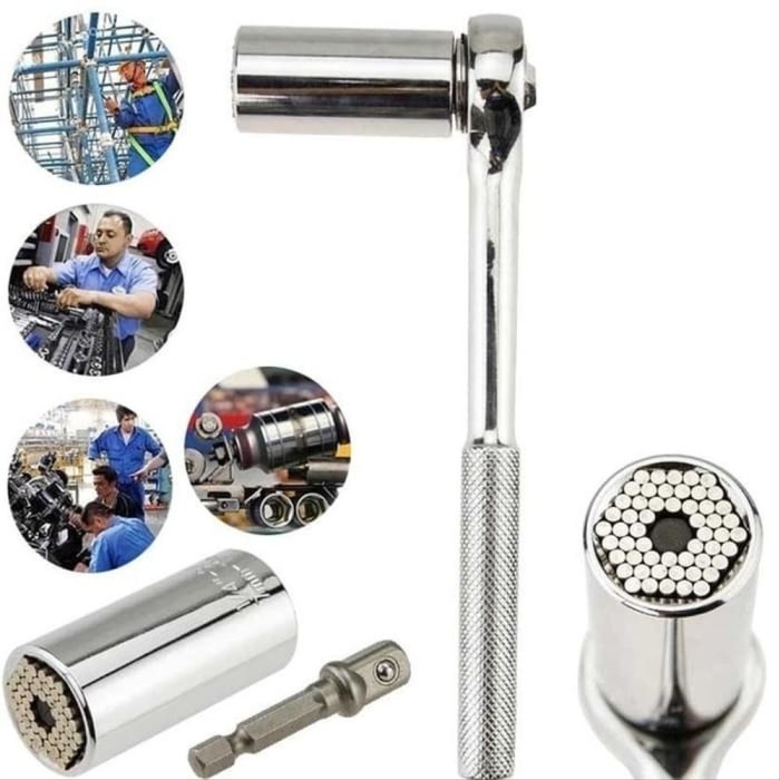 Set 3 piese cheie tubulara universala cu pini retractabili Gator Grip
