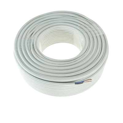 Rola cablu electric MYYM, 2 x 0.75 mmp, din cupru, lungime 100m, CEMYYM-2-0.75-WH, 2C, 300 500V, alb foto