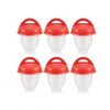 Set FOXMAG24 format din 6 recipiente din silicon pentru fiert oua, practic, alb/rosu