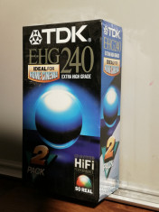 caseta VHS marca TDK model E-HG240 - (240 min /GERMANY) - Noua/Sigilata/Rara foto
