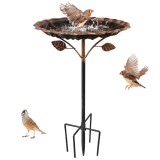 Bazin de apă pentru păsări din metal, de &icirc;nălțime, mare, pentru grădină, cu bază cu 5 colți, 85cm, bazin de apă pentru păsări rezistent la iarnă, bazi