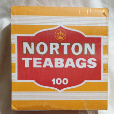 Cutie reclama NORTON plicuri de ceai are continut original produs colectie
