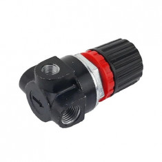 Mini regulator de presiune cu 2 filete interioare de 1/4 si 1 filet de 1/8