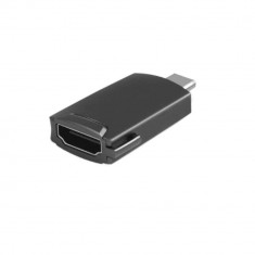 Adaptor multimedia USB tip C tata la port HDMI mama, Platinet 45223, rezolutie 4K la 30 Hz, carcasa aluminiu, negru