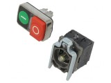 Comutator dublu 22mm LED roșu/verde
