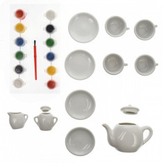 Set ceai portelan cu acuarele, 11 de accesorii - 22152 foto