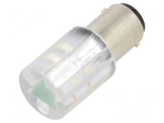 Lampa de control LED verde 230V BA15D T20 foto