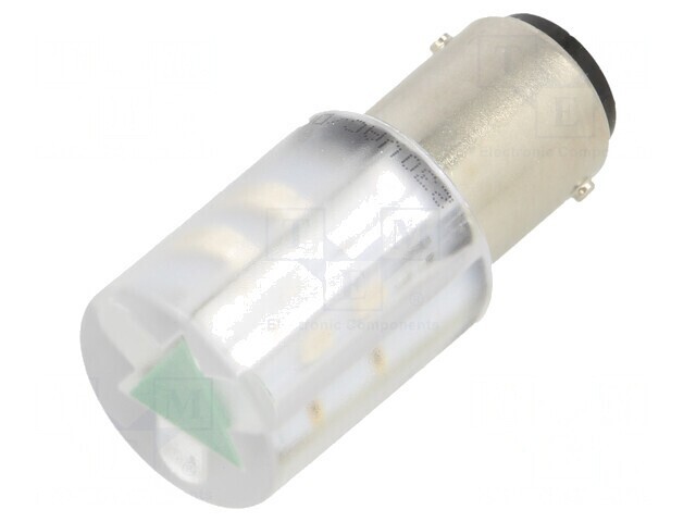 Lampa de control LED verde 230V BA15D T20