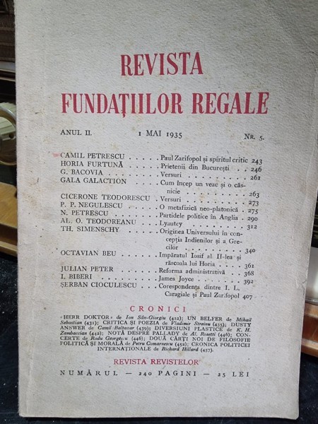 Revista Fundatiilor Regale - Anul II 1 Mai 1935 Nr. 5