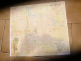 Harta Bucuresti RPR 1960 , 46x51,5cm usor uzata