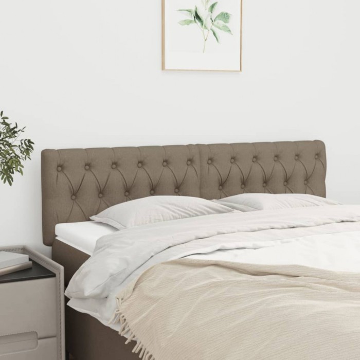 vidaXL Tăblii de pat, 2 buc, gri taupe, 80x7x78/88 cm, textil 346358