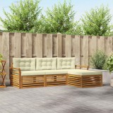 vidaXL Set de canapele de exterior Natural și Crem 254 x 162,5 x 73 cm 3373260