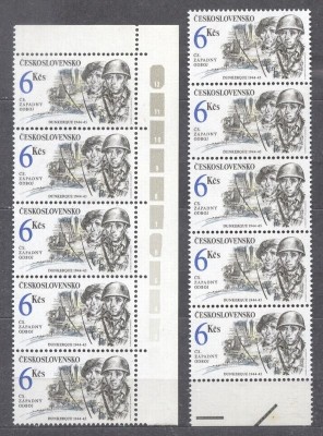 Czechoslovakia 1992 War 6Kc x 10 in blocks MNH S.628 foto