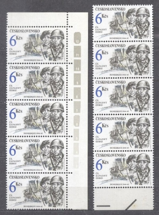 Czechoslovakia 1992 War 6Kc x 10 in blocks MNH S.628