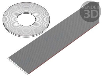 Cablu bandă 1,27mm litat Cu neecranat PVC gri 76m CONNFLY foto