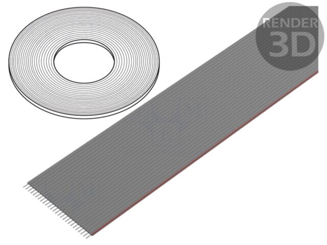 Cablu bandă 1,27mm litat Cu neecranat PVC gri 76m CONNFLY