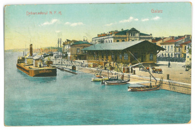 3821 - GALATI, Harbor, Romania - old postcard - used foto