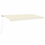 Cumpara ieftin Copertina retractabila manual cu LED, crem, 600x350 cm