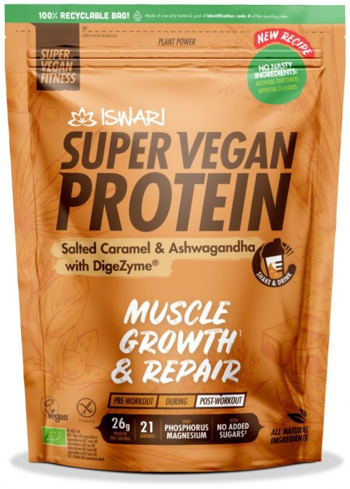 Proteina Super Vegan BIO(dupa efort) caramel sarat(format mediu) Iswari