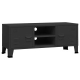 Cumpara ieftin Dulap TV industrial, negru, 105x35x42 cm, metal