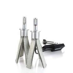 Set 2 LED-Uri Auto Techstar&reg; 8C D4,H7 80w, 8000 Lumeni, 6500K, AUTO, 12-24 Volti, COB, Radiator Aluminiu Si Cupru