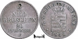 1848 F, 2 Neugroschen / 20 Pfennige - Regatul Saxoniei, Europa, Argint