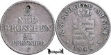 1848 F, 2 Neugroschen / 20 Pfennige - Regatul Saxoniei, Europa, Argint