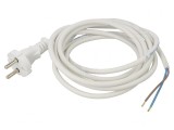 Cablu Alb 3m 2x1mm2 CEE 7/17 16A 250V