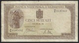 ROMANIA 500 LEI 1941 - 2 APRILIE [1] P- 51 , filigran bnr vertical , seria W/6 - 0147412