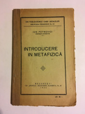 Ion Petrovici - Introducere in metafizica (prima edi?ie - 1924) foto