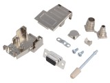 Conector ENCITECH D-Sub HD 15 pini mufă mamă neagră pentru lipire pe cablu DSSK09-M-HDS15-K