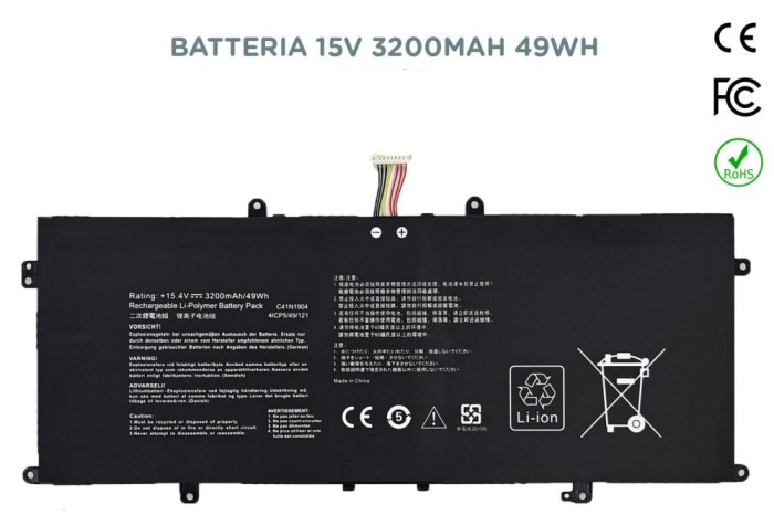 Baterie compatibila Laptop, Asus, VivoBook S14 X435E, X435EA, 0B200-03660000, 0B200-03660400, 02B200-03660500, 4ICP5/49/121, C41N1904-1, 15.4V, 3200mA