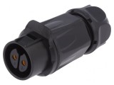 Mufă Circulară 20mm 2 PIN Aurit 20A Mamă