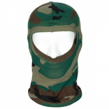 Cagula Bumbac, Subtire, Elastica Adult Balaclava &quot;1 gaura&quot; woodland MFH 10902T, XXXXL